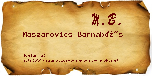Maszarovics Barnabás névjegykártya