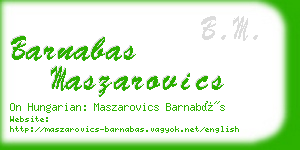 barnabas maszarovics business card